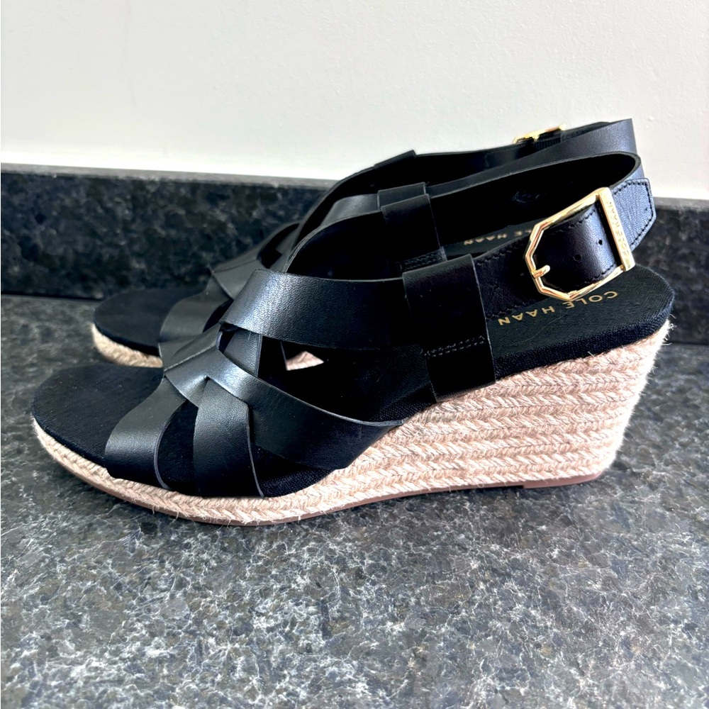 Cole Haan Black Wedges 7.5
